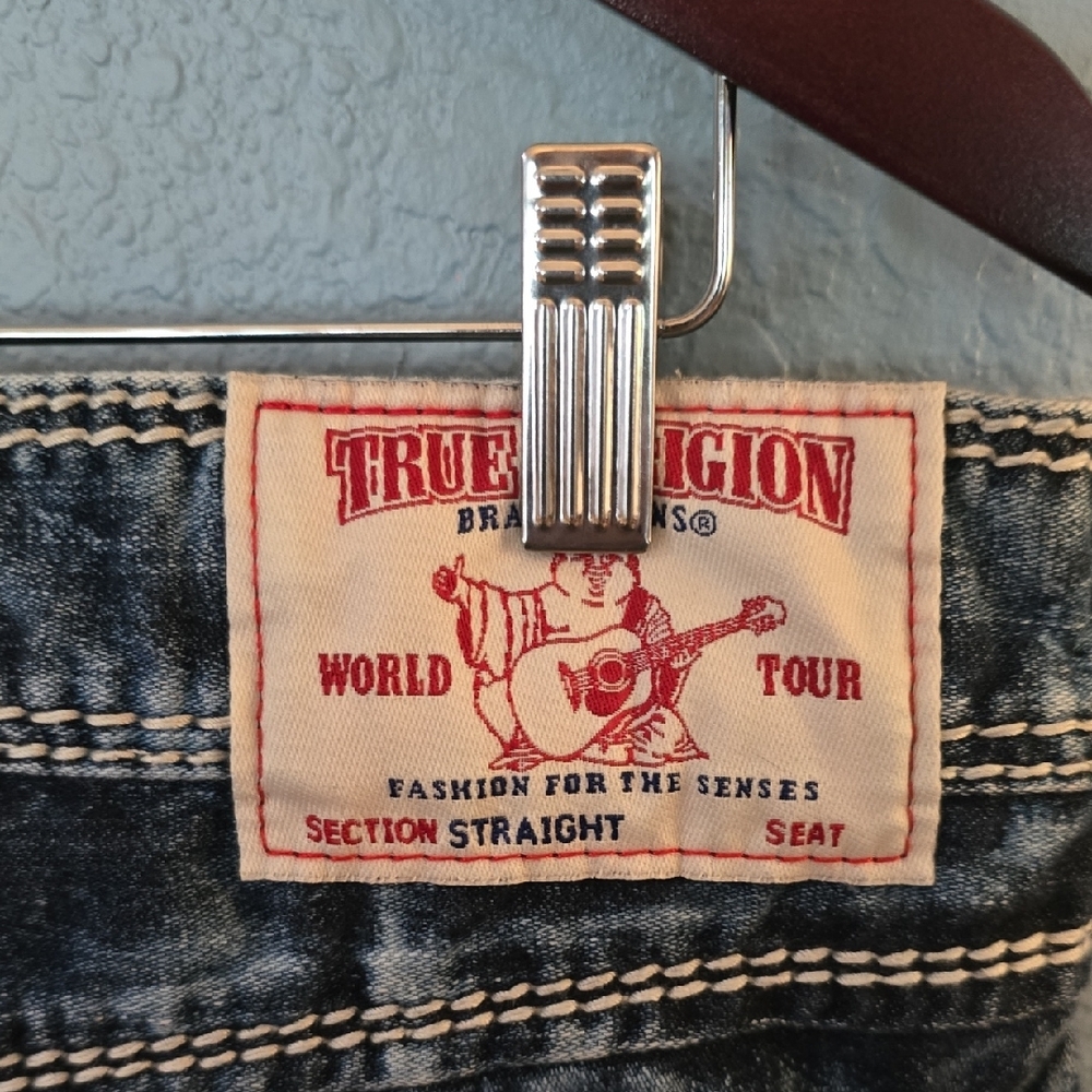True Religion Men's Straight Jeans Dark Denim - Picture 4 of 5